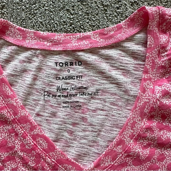Torrid Pink Leopard Pocket Heritage‎ Slub V-Neck Tank Top Large - Picture 3 of 6